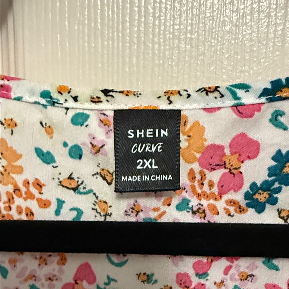 SHEIN Multicolor Floral Ruffle Blouse - Picture 2 of 3